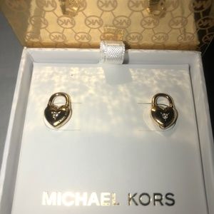 NIB Michael Kors Heart 💛🔒Padlock Stud Earrings
